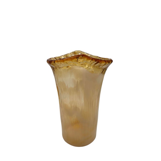 Hand-blown Murano glass vase by La Murrina, Italy, 1980s. It stands out for its sculptural shape with a flared profile and...