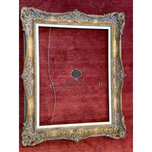 Rococo Antique French Rococo Revival Giltwood Frame, Late 19th Century – Hand-Carved With Original Patina For Sale - Image 3 of 3