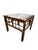 French Country Vintage Coastal Bamboo Glass Top Side Table For Sale - Image 3 of 6