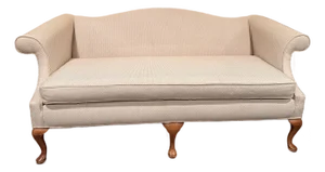 High-End 20th Century Camelback Settee, in the Style of Hickory Chair or Southwood