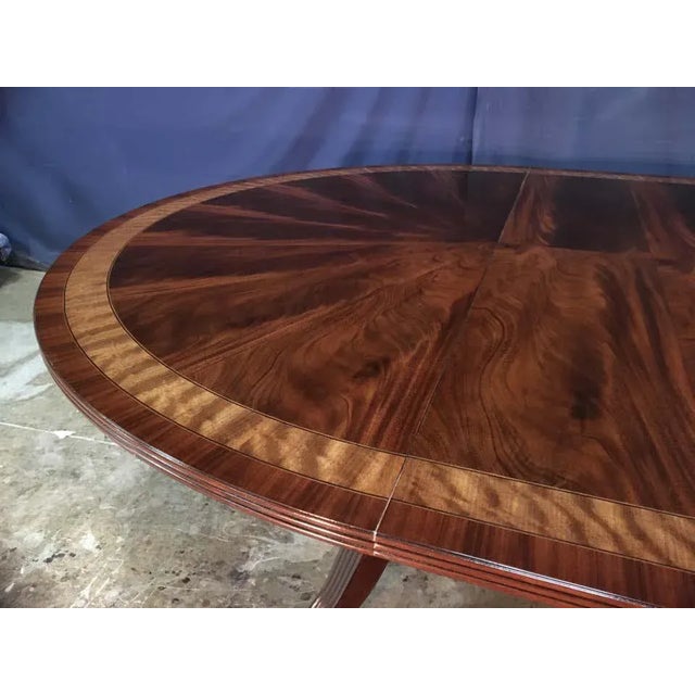 Traditional Leighton Hall Custom Round Mahogany Dining Table For Sale - Image 4 of 12