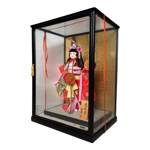 Japanese Dōjōji Hina-Ningyō in Glass Display, 1970s For Sale
