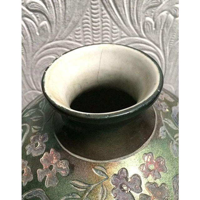 Antique Early 1900's Hand Made Art Nouveau Studio Art Pottery Large Vase For Sale - Image 4 of 8