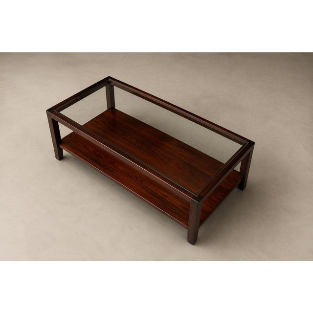 Brazilian Modern Two-Tier Coffee Table in Rosewood and Glass by Celina Decorações, 1960s For Sale - Image 15 of 18