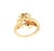 Mid-Century Modern Mid-Century 14k Yellow Gold Two Natural Diamond Offset Floral Design Ring, Size 3.75 For Sale - Image 3 of 4