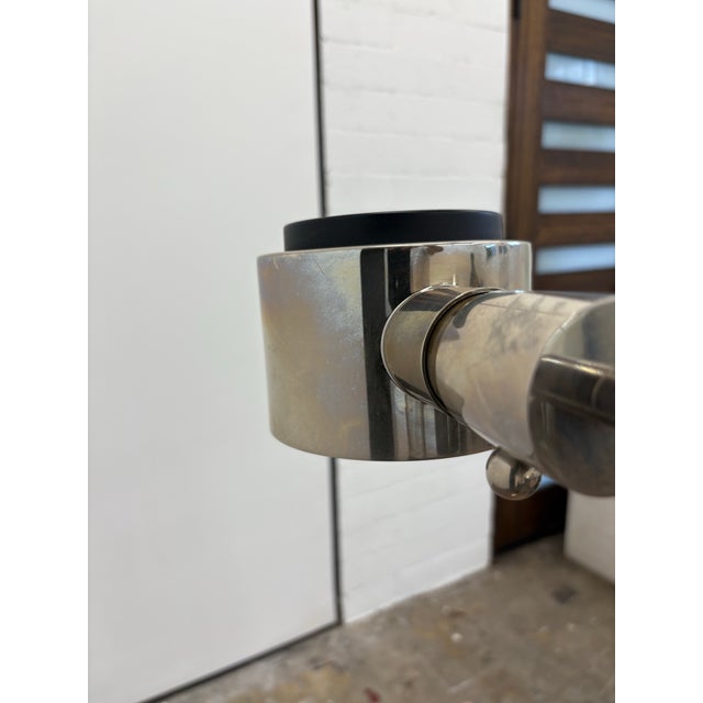 Vintage Minimalist Chrome Floor Lamp by Casella Lighting — Adjustable Mid-Century Modern Sofa Lamp For Sale In Los Angeles - Image 6 of 11