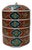 Vintage Oriental Iron Red Round Cranes Graphic Stack Container Box For Sale