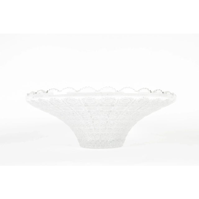 Vintage Cut Crystal Center Piece Bowl For Sale - Image 9 of 10