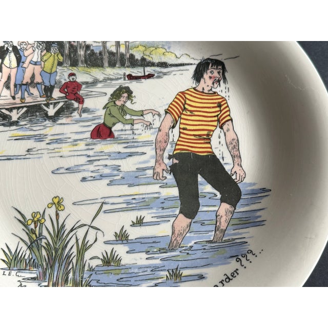 Yellow Decorative Wall Plate by Boch Freres La Louviere Belgium For Sale - Image 8 of 12