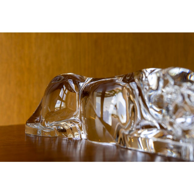 Baccarat 1980s Stylized Crystal Jaguar Sculpture by Baccarat For Sale - Image 4 of 7
