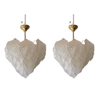 Foglie Chandeliers by Novaresi, 1970s, Set of 2 For Sale