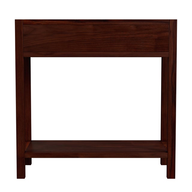 Lark 30 in W Rectangular Wood 1Drawer Nightstand with Lower Open Shelf, Walnut For Sale In Chicago - Image 6 of 8