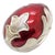 Vintage Italian Handmade Sterling Silver 925 and Red Enameled Egg-Shaped Box, Florence, Italy, 1980s For Sale