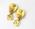 Chanel Chanel Vintage Gold Plated Square Silver Stone CC Clip on Earrings, A Pair For Sale - Image 4 of 4