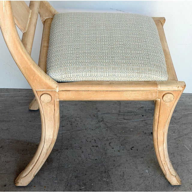 Late 20th Century Set of Four Neoclassical Grey-White Polychromed Klismos Chairs Late 20th C. For Sale - Image 5 of 15