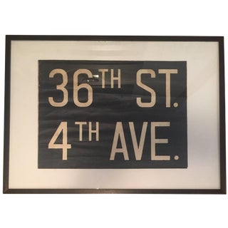 Vintage Framed Subway Sign For Sale