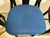 1970s 1970s Vintage Rattan Counter Stools Trio Blue Seats Fan Back For Sale - Image 5 of 12