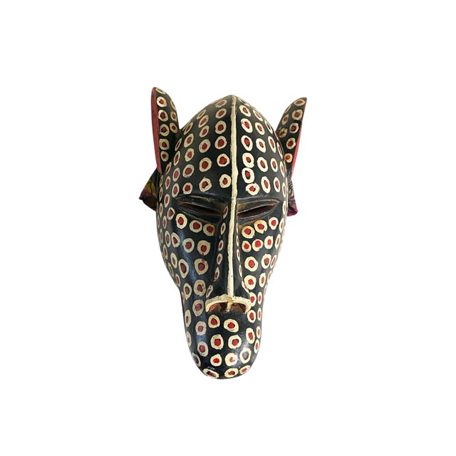 African Vintage African Colorful Leopard Mask Bozo Bamana 16" H For Sale - Image 3 of 9