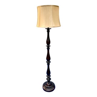 Vintage Dark and Curvy Floor Lamp With Shade For Sale