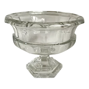 1950's Art Deco Crystal Pedestal Centerpiece Bowl