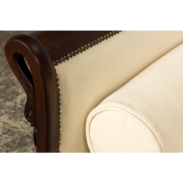 Early 19th Century French Empire Swan Neck Mahogany Daybed, Paris For Sale - Image 11 of 17