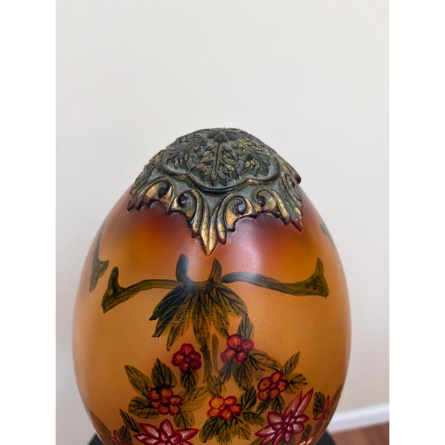Vintage Hollywood Regency Porcelain Egg Sculpture For Sale - Image 9 of 11