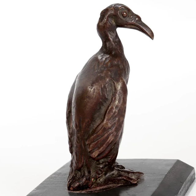 Vintage Miniature Bronze Cormorant Figurine or Sculpture For Sale - Image 4 of 11