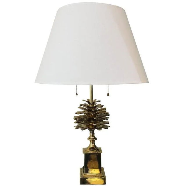 1960s A Brass Pine Cone Table Lamp For Sale - Image 5 of 5