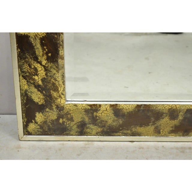 Late 20th Century Decorative Arts Inc. Faux Tortoise Shell Painted Brown & Gold Modern Wall Mirror For Sale - Image 12 of 12