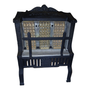 1920s Victorian O'Keefe & Merritt Gas Fireplace Insert Antique Radiant Heater Cast Iron