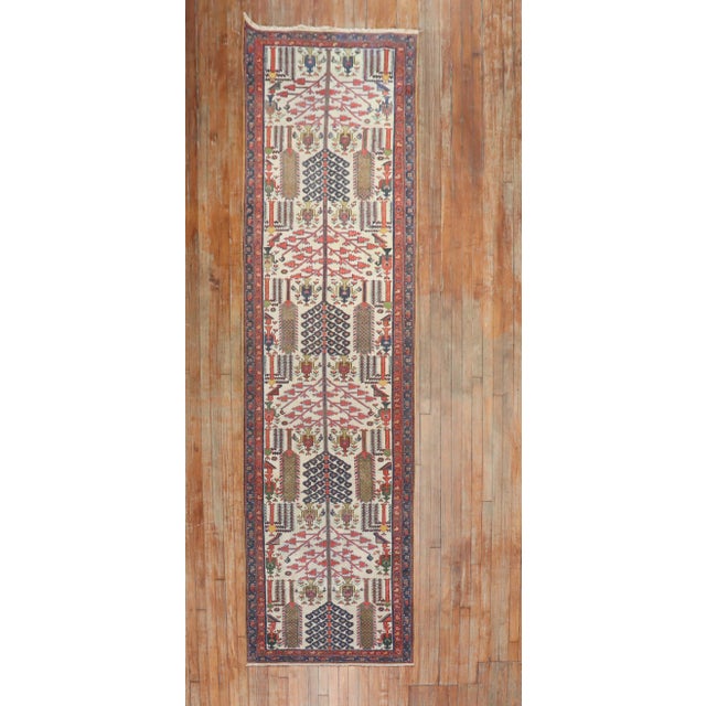 Early 20th Century Willow Tree Persian Runner - 3'2" x 13' For Sale - Image 16 of 18