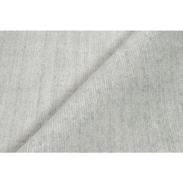 Contemporary 2010s Rug & Kilim’s Plain Modern Rug in Solid Silver-Gray Tone-on-Tone - 12x15 For Sale - Image 3 of 6