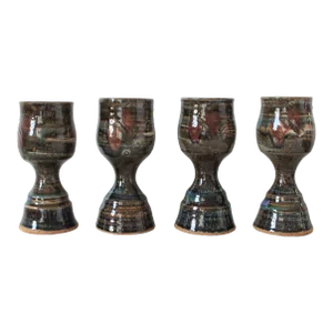 Vintage Studio Art Pottery Goblets - Set of Four