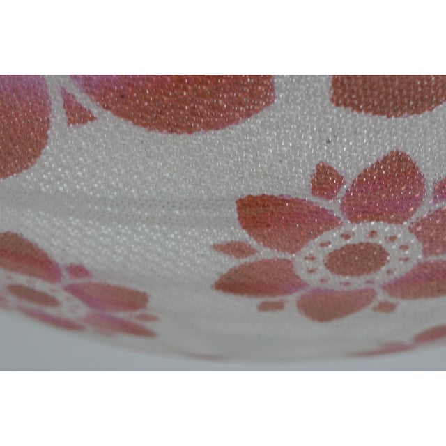 Loys Lucha French Art Deco Pendant Light 1930s - Octagonal Coral Ice Glass Shade For Sale - Image 9 of 14