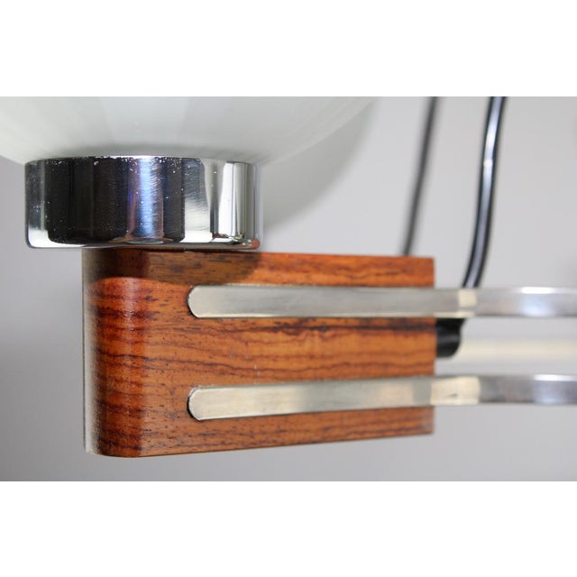 5-armed chandelier made of rosewood, nickel-plated brass, glass, chrome. European Plug (up to 250V).The wiring of this...