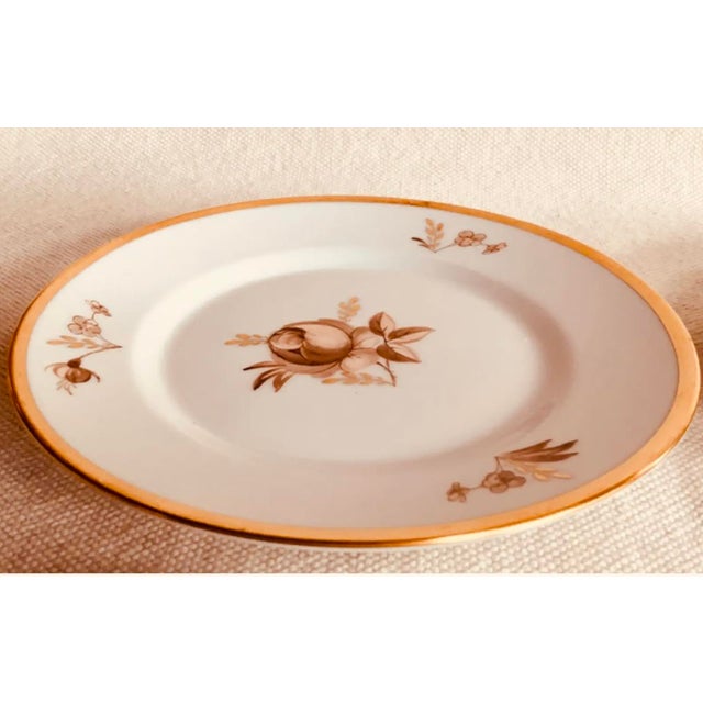 1960s Royal Copenhagen Brown Rose Hand-Painted Porcelain Small Plates Set of 6 For Sale - Image 11 of 15
