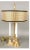 A stunning Frederick Cooper Brass Bouillote Lamp with Original black and yellowish gold/ yellow Silk Velvet Shade....