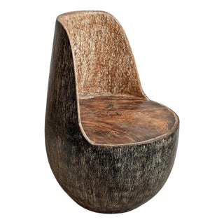 Vintage Wash Coconut Palm Organic Modern Chair For Sale