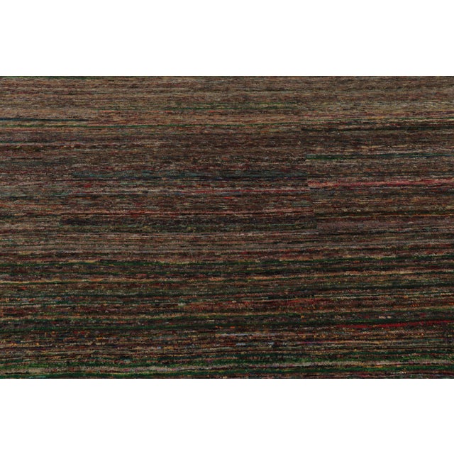 Rug & Kilim Rug & Kilim’s Modern Textural Rug, Vibrant Polychromatic Striae Over Purple Hues For Sale - Image 4 of 8
