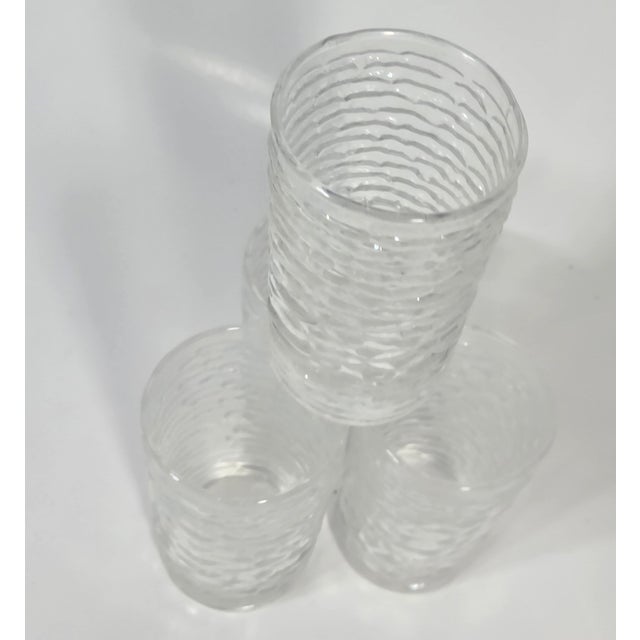 Glass 1960s Mid Century Modern Iridescent Ice Liquor Glasses- Set of Four For Sale - Image 7 of 13
