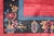 3'x7' Vintage Chinese Art Deco Rug | Red Wine & Navy Short Runner Rug For Sale - Image 9 of 10