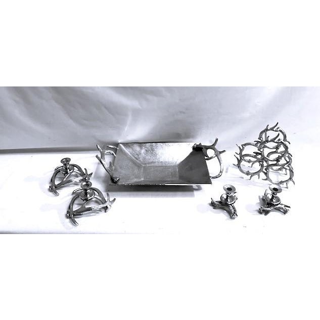 Antler Candle Holders Lg For Sale - Image 6 of 8