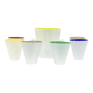 Murano Glass Lidia Collection Drinking Glasses by Umberto Nason for Nason Moretti Venice, 1955, Set of 7