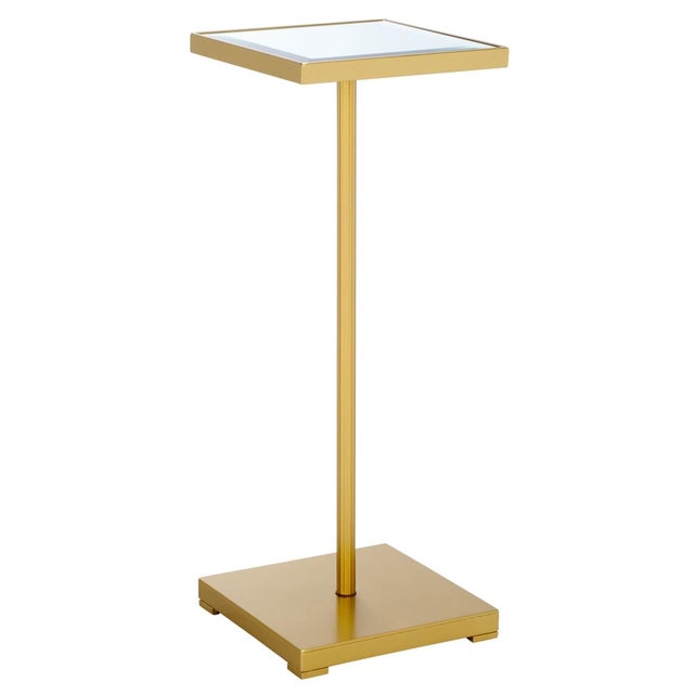 Paku Square Side Table in Gold / Mirror For Sale In Philadelphia - Image 6 of 7
