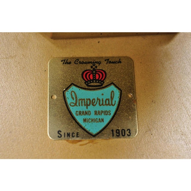 Vintage Empire Style Low Marble Top Pedestal Base Side Tables by Imperial - Pair For Sale - Image 9 of 11