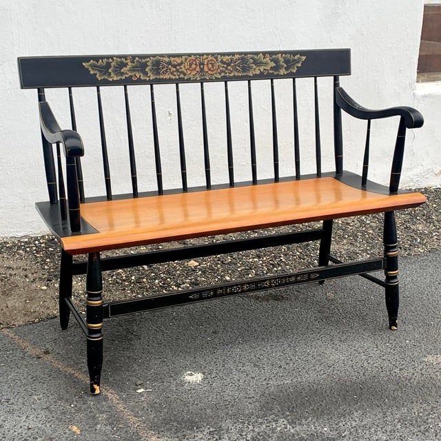 1970s 1970s Vintage Hitchcock Bench For Sale - Image 5 of 12