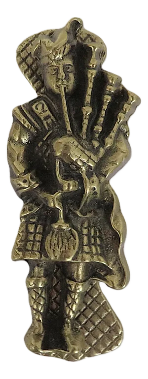 Scottish Bag Piper Door Knocker Solid Brass Made in England