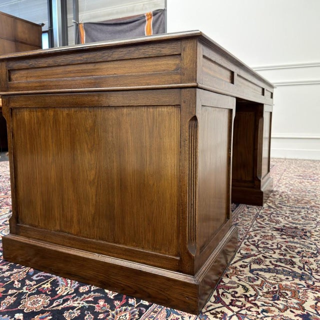 Wood English Oak Desk from Eichholtz For Sale - Image 7 of 18
