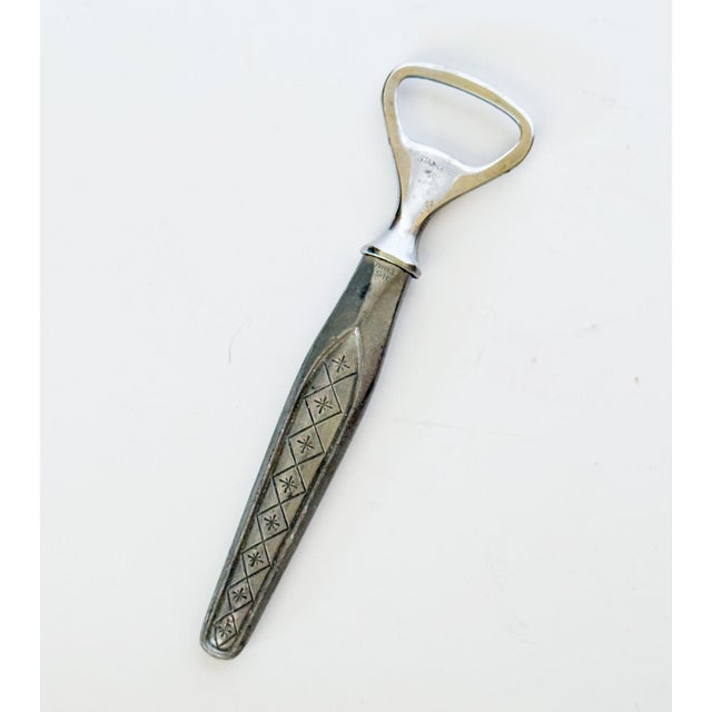 1950s Vintage Mid-Century Modern Atomic Norwegian Hardanger Tinn Pewter Bottle Opener For Sale - Image 5 of 5