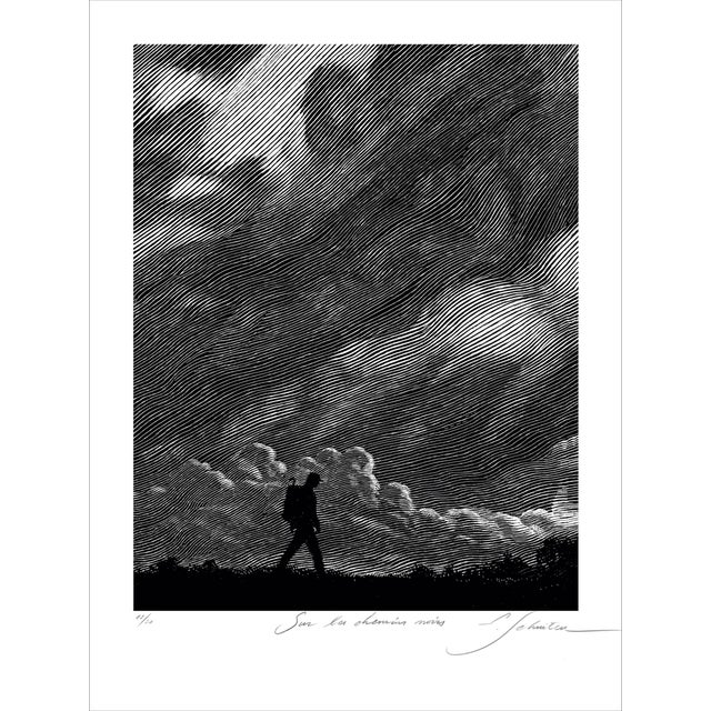 François Schuiten, On the Black Paths, Dark Clouds, Pigment Print For Sale